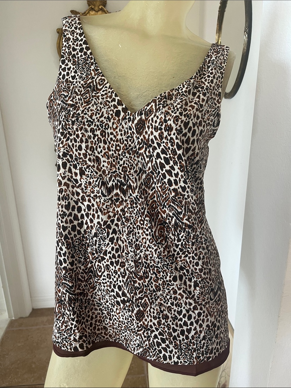 Lilly Pulitzer Leopard Print V-Neck Camisole - Brown & White